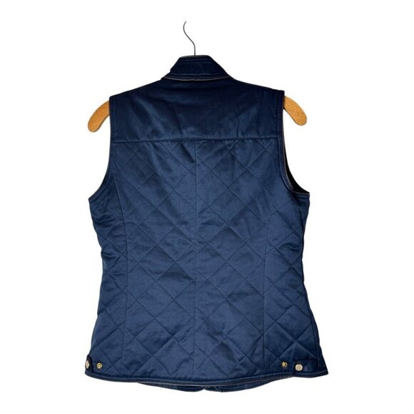 Pendleton Vest Women Small Navy Blue Quilted Full Zip‎ Outdoor Outerwear Preppy - Picture 2 of 12